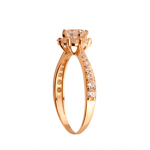 Золота каблучка з цирконієм куб. (01-200566883) фотографія