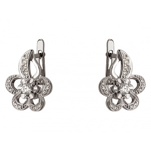 Золоті сережки з цирконієм куб. (01-200569583) фотографія