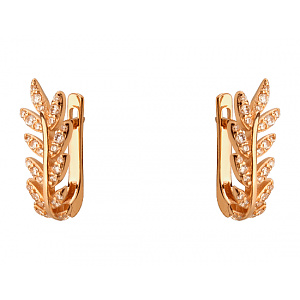 Золоті сережки з цирконієм куб. (01-200573483) фотографія