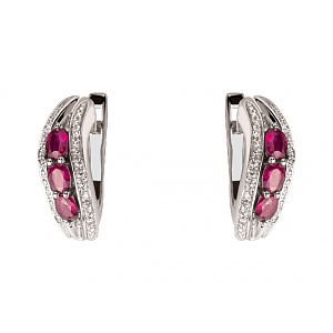 Золотые серьги с бриллиантами (01-200599983) фотография