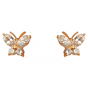 Золотые серьги с цирконием куб. (01-200616883) фотография