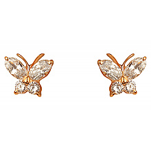 Золоті сережки з цирконієм куб. (01-200616883)