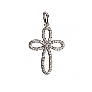 Золотий хрестик з фіанітом (цирконієм куб.) (01-200766183) фотографія