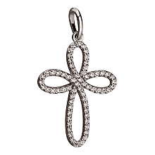 Золотий хрестик з фіанітом (цирконієм куб.) (01-200766183)