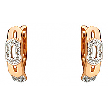 Золотые серьги с фианитом (цирконием куб.) (01-200841783)