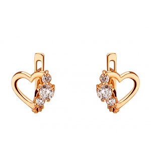 Золоті сережки з фіанітом (цирконієм куб.) (01-200845083) фотографія