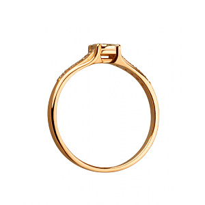 Золота каблучка з діамантами (01-200851683) фотографія