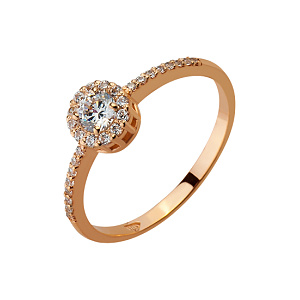 Золотое кольцо с фианитами  и  циркониями (1б_к-141) фотография