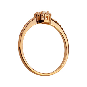 Золотое кольцо с фианитами  и  циркониями (1б_к-141) фотография