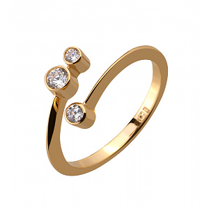 Золота каблучка з фіанітами (1б_к-222) фотографія