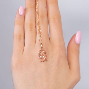 Золотой кулон с бриллиантом (1б_п-221) фотография