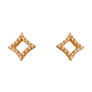Золотые серьги с цирконием куб. (01-19131684) фотография