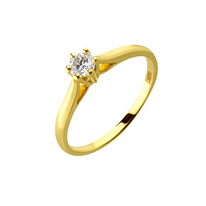 Золота каблучка з діамантом (01-19246884) фотографія