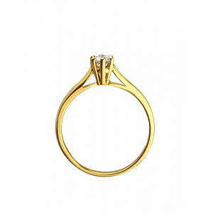 Золота каблучка з діамантом (01-19246884) фотографія