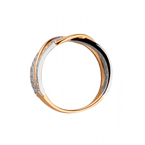 Золотое кольцо с цирконием куб. (01-19326384) фотография