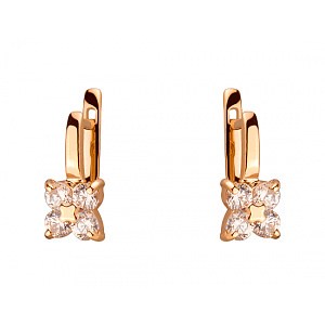 Золоті сережки з фіанітом (цирконієм куб.) (01-19334884) фотографія