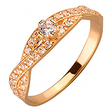 Золота каблучка з цирконієм куб. (01-200034184)