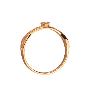 Золота каблучка з цирконієм куб. (01-200034184) фотографія