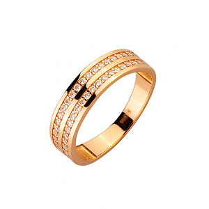 Золотое кольцо с цирконием куб. (01-200055184) фотография