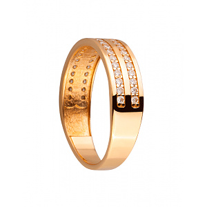 Золотое кольцо с цирконием куб. (01-200055184) фотография