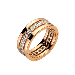 Золота обручка з діамантами (01-200230584) фотографія