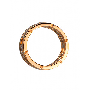 Золота обручка з діамантами (01-200230584) фотографія