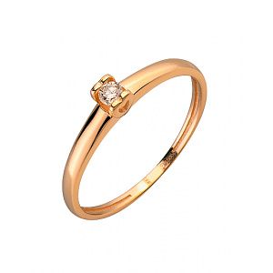 Золотое кольцо с бриллиантом (01-200257984) фотография