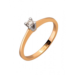 Золота каблучка з діамантом (01-200276084) фотографія
