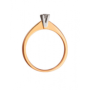 Золота каблучка з діамантом (01-200276084) фотографія