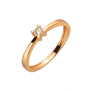 Золота каблучка з діамантом (01-200291184) фотографія