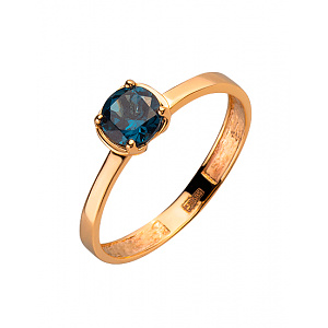 Золотое кольцо с цирконием куб. (01-200331584) фотография