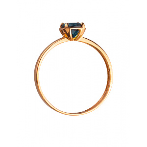 Золотое кольцо с цирконием куб. (01-200331584) фотография