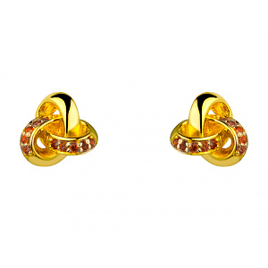 Золотые серьги с цирконием куб. (01-200381584) фотография