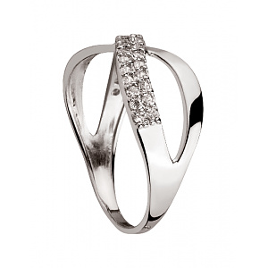 Золотое кольцо с цирконием куб. (01-200382784) фотография