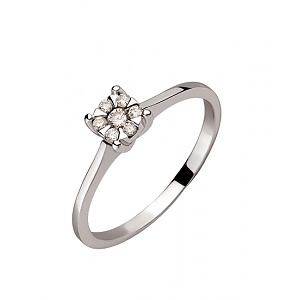 Золота каблучка з діамантами (01-200426884) фотографія