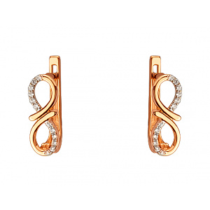 Золоті сережки з цирконієм куб. (01-200510784) фотографія