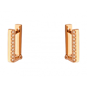 Золоті сережки з цирконієм куб. (01-200512284) фотографія
