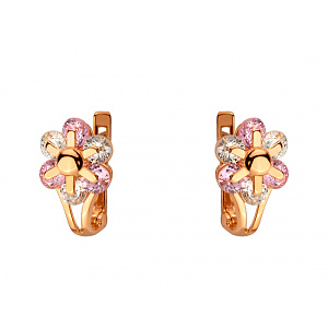 Золоті сережки з цирконієм куб. (01-200523184) фотографія