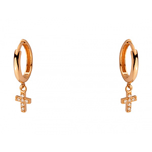 Золотые серьги с цирконием куб. (01-200526584) фотография