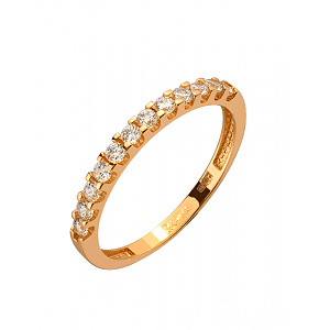 Золотое кольцо с цирконием куб. (01-200542684) фотография