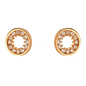 Золоті сережки з цирконієм куб. (01-200602984) фотографія