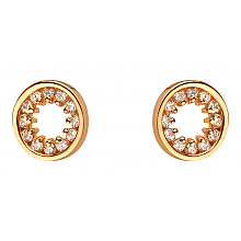 Золоті сережки з цирконієм куб. (01-200602984)