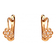 Золотые серьги с фианитом (цирконием куб.) (01-200627484)