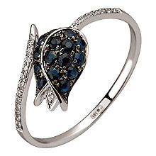 Золотое кольцо с бриллиантами  и  корундами (01-200838284)