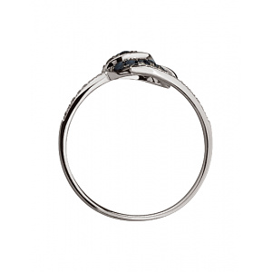 Золота каблучка з діамантами  та  корундами (01-200838284) фотографія