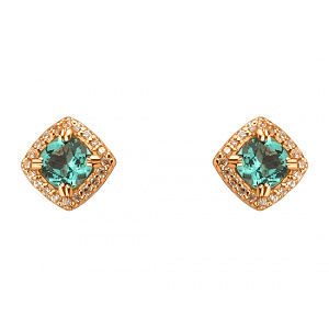 Золоті сережки з фіанітом (цирконієм куб.) (01-200847484) фотографія