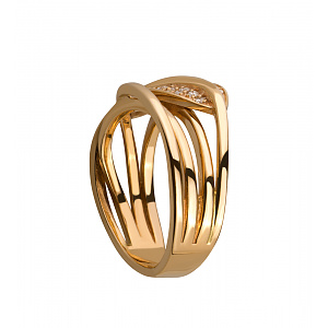 Золота каблучка з діамантами (8б_к-139) фотографія