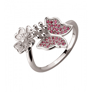 Золота каблучка з діамантом  та  топазами (2б_к-233) фотографія