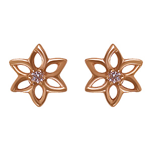 Золоті сережки з фіанітами (кубічним цирконієм) (1с-103) фотографія