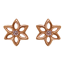 Золоті сережки з фіанітами (кубічним цирконієм) (1с-103)